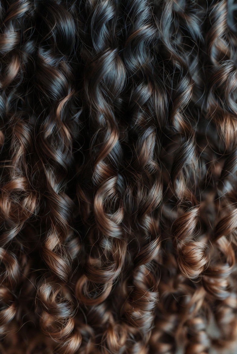 Close-up showing detailed coily hair texture with multiple bends per inch