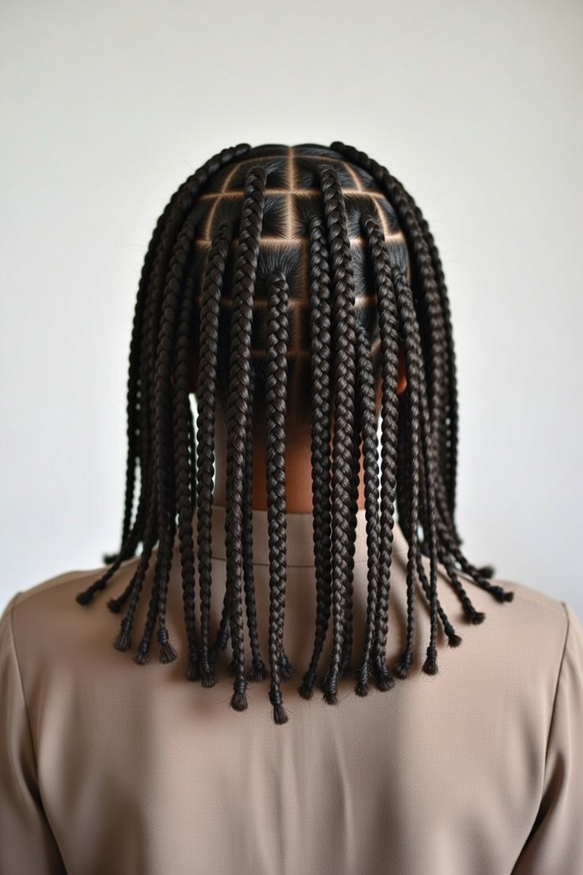 Woman with classic box braids