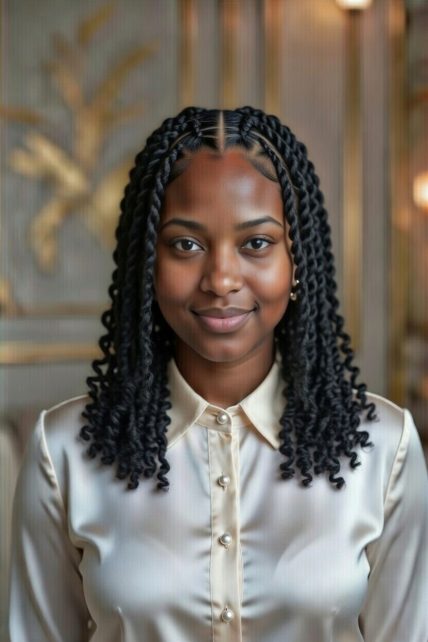 Woman with two-strand twists
