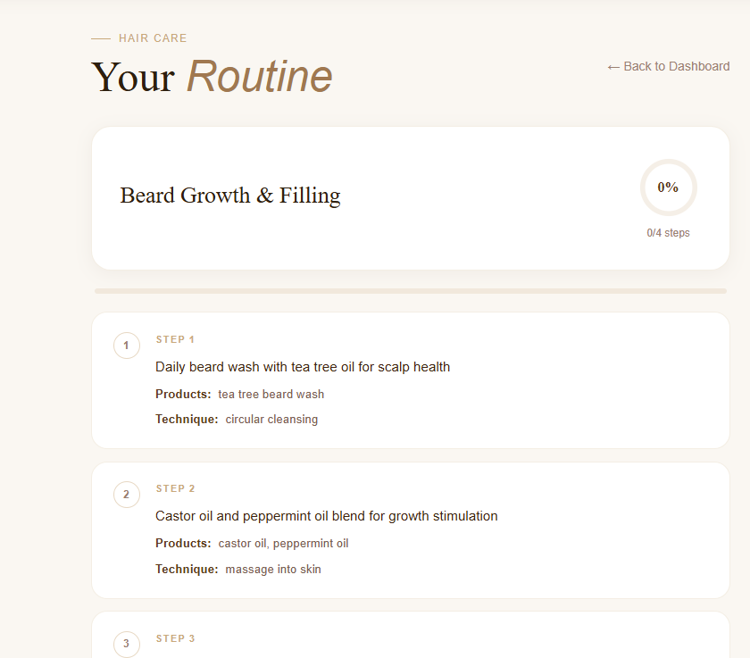 Daswish personalised weekly hair routine